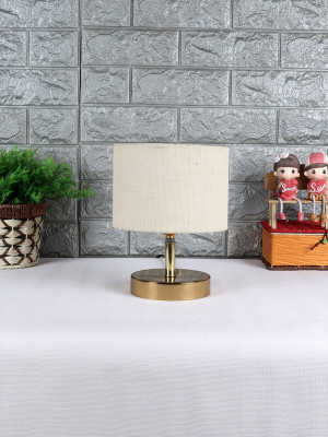 Devansh Metal table lamp with White Jute Shade Night Lamp(30 cm, White)