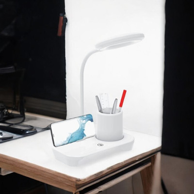 HASRU Table Lamp for studying_56 Table Lamp(12 cm, White)