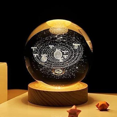 DONDA 3D Galaxy Crystal Ball Night Lamp,Solar System Crystal Ball Night Light Night Lamp(2 cm, Multicolor)