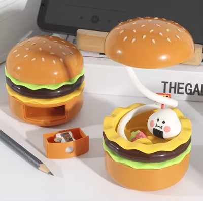 Zyamalox Cute Burger Shaped study lamp: Fun and Functional table lamp for Bedroom Study Lamp(10 cm, Brown)