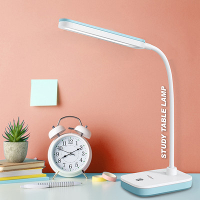 Make Ur Wish Rechargeable Study Table LED Desk Lamp with 3500mAh Lithium Battery Table Lamp(25 cm, Blue)