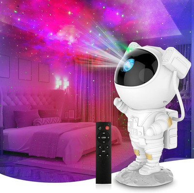 NKL 360° Adjustable Astronaut Galaxy Projector Lamp with Remote Bedroom, Home_UE246 Night Lamp(9 cm, White)