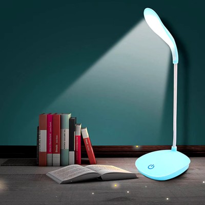 Red-sunset Rechargeable Led Desk Lamp, Touch Control , Eye-Caring Lamp with USB Charging Table Lamp(16 cm, Blue)