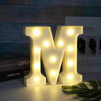 Satyam Kraft Marquee Alphabet Shaped Led Light (M) Pack of 1. Table Lamp(22 cm, White)