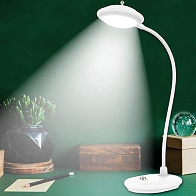 AKR Lithium Battery Rechargeable LED Touch On/Off Uniqe Switch Touch Dimmer Study Lamp(31 cm, White)