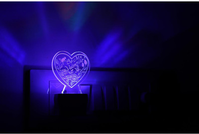 AFAST Designer Led Be My Valentine Heart Shape Night Lamp Night Lamp(10 cm, Multicolor)