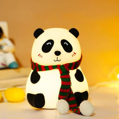 Satrangi Silicone Panda Touch Lamp Night Light For Kids Squishy Nightlight Night Lamp(13.6 cm, Multicolor)