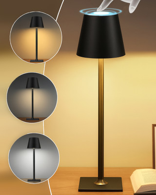 Homesake Rechargeable Cordless Touch Lamp – Waterproof, Wireless light, Black Night Lamp(35 cm, Black)