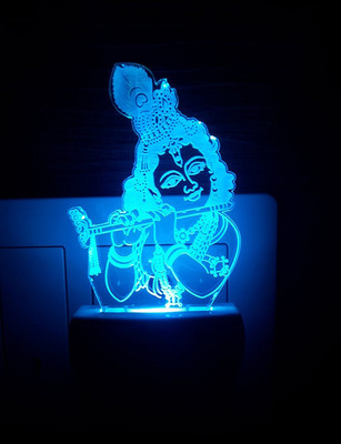 AJANTA Krishna With Bansari (Code - 2070) 3d Night Lamp(4 cm, Multicolor)