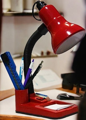 spark world HomeDecorTableLamp-TL058 Table Lamp(22 cm, Red)