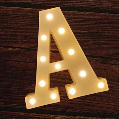 Satyam Kraft Marquee Alphabet Shaped Led Light (A) Pack of 1. Table Lamp(22 cm, White)