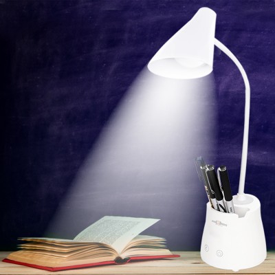 Pick Ur Needs Study Table Lamp Touch On/Off Switch LED Desk Lamp With Pen and Mobile Holder (5 IN 1) Study Lamp(60 cm, White)