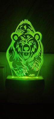 Omniverse Acrylic 3D Illumination Tiger Night Table Lamp with Multicolor Color (12 cm) Night Lamp(12 cm, Multicolor)