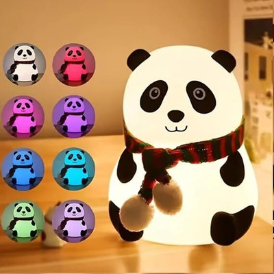 TECHHIVEENTERPRISES Techhive Panda Lamp Sleeping and kids Toy (night lamp) Night Lamp(14 cm, White)
