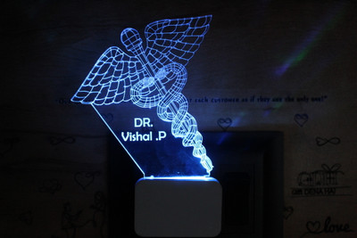 GiftDenaHai Customized Lamp For Bedroom 3D Illusion 7 Color Night (72111 555 04) (N105) Study Lamp(6 cm, Multicolor)
