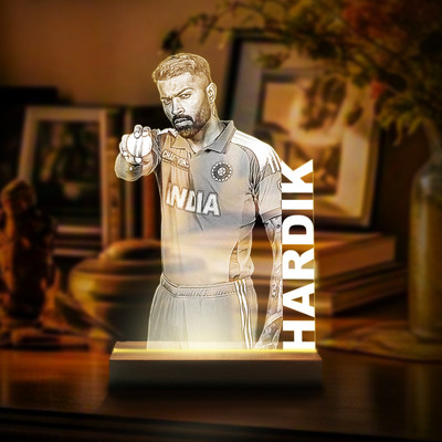 UNIQUE MINIATURE Hardik Pandya Themed LED Table Lamp Table Lamp(22 cm, Warm white)