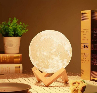 SnowShell 3D Moon Shaped LED Night Lamp(18 cm, Multicolor)