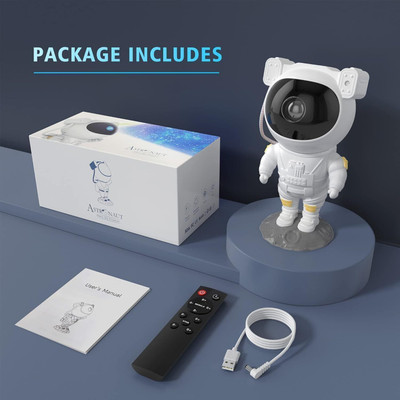 UNZAG Astronaut Galaxy Projector Robot Sky Space Stars Light For Kids Night Lamp(22.5 cm, White)