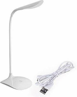 Krikav Rechargeable Led Touch On Off Switch Student Study Table Lamp(15 cm, White)