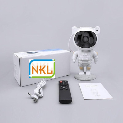 NKL 360° Adjustable Astronaut Galaxy Projector Lamp with Remote Bedroom, Home_UE239 Night Lamp(9 cm, White)