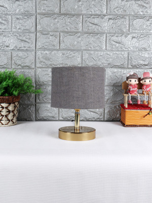 Devansh Metal table lamp with Grey Jute Shade Night Lamp(30 cm, Grey)