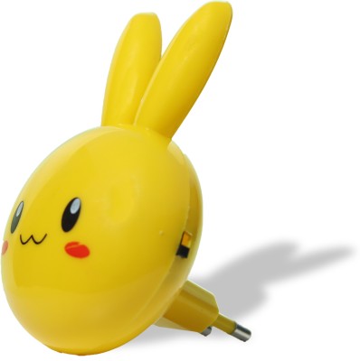 Tejas Enterprises Plastic Plug in Rabbit Night Lamp for Kids Room (Yellow), LED Night Lamp(3 cm, Yellow)