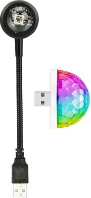 MOBIZAC USB Disco Light and Sunset Light for Home Decor Party Bedroom YouTube and Diwali Night Lamp(16 cm, Black)