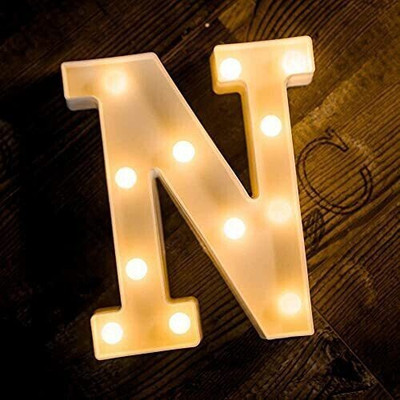 Satyam Kraft Marquee Alphabet Shaped Light For Home Party Decoration (N) - White , Pack of 1 Night Lamp(22 cm, N)