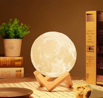 SnowShell 3D Moon Shaped LED Night Lamp(18 cm, Multicolor)