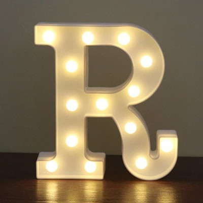 Midas luxe led light letter marquee letter Table Lamp(22 cm, White)