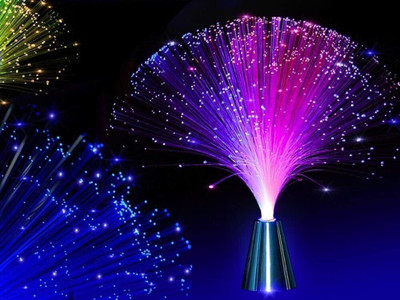 GELAI ENTERPRISE Fiber Optic Lamp,Led Color Changing With Cone Base,Ice Fiber Lamp With Usb Cable Table Lamp(5 cm, Multicolor)