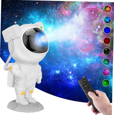 RECTITUDE Astronaut Space Projector, Starry Nebula Ceiling LED Lamp with Timer and Remote Night Lamp(22 cm, White)