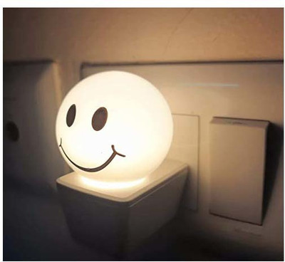 hoard 0.5W LED Night Lamp With Smily Face decorative Night Lamp - Pack of 1 Warm White Night Lamp(8 cm, Warm White)