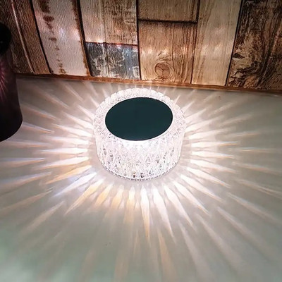 Foxne Point Crystal Lamp, Rose Crystal Diamond Table Lamp, Touch Lamp, Remote Control Night Lamp(12 cm, Transparent)