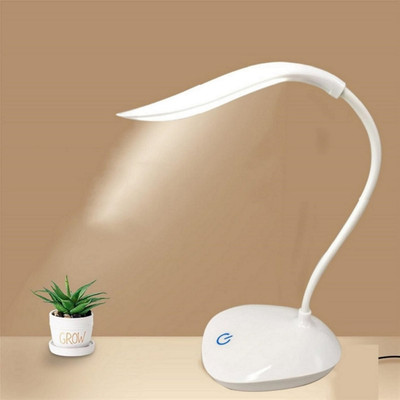 AKR Rechargeable & Flexible with three power options Table Lamp Study Lamp(15 cm, White)