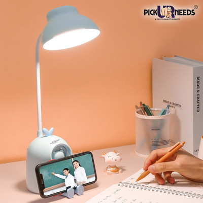 Pick Ur Needs Table Lamp For Study Rechargeable Torch ON/ OFF With Night Lamp Desk Light Study Lamp(16 cm, White)