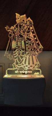 Omniverse RADHE KRISHNA FANCY NIGHT LAMP 630 Night Lamp(13 cm, Gold)