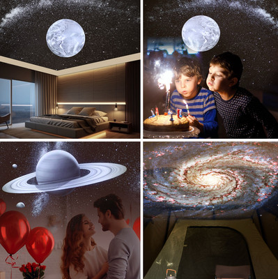 UNZAG Creative-Romantic Galaxy Atmosphere Lamp White Noise Starry Sky Stereo Bluetooth Night Lamp(8.4 cm, Warm White)