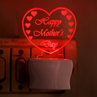 AFAST Happy Mother Day 3D Illusion LED Plug & Play Night Lamp - A1 Night Lamp(10 cm, Multicolor)