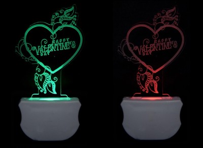 EasyCraft The Heart 3D illusion Led Night Lamp Come with 7 Multicolor lighting (PO2), Night Lamp(12 cm, White)