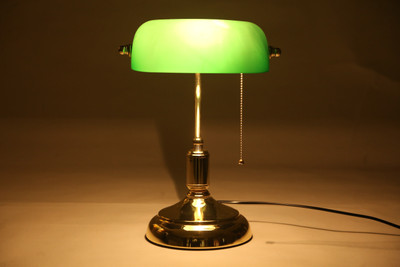 Kapoor E Illuminations Metal & Glass Study Lamp Study Lamp(33 cm, Gold)
