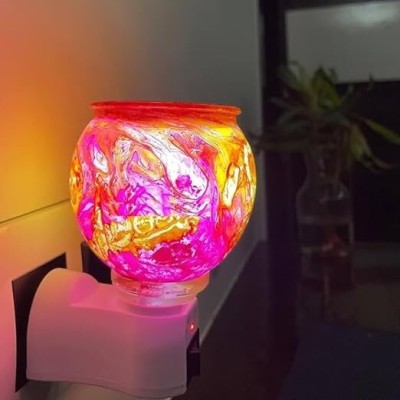 VISHNU Electronic Marble Kapoor Dani Electrical with Night Lamp Camphor Diffuser Night Lamp(5 cm, Pink)