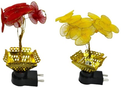 Elecsera Led Night Flower Shape Hanging Night Lamp(6 cm, Red, Yellow)