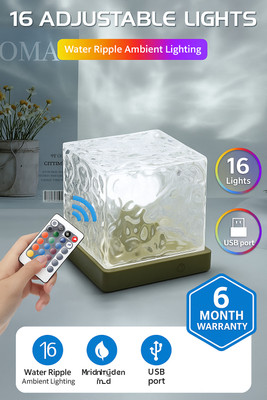 MANSAA Ocean Wave Water Night Light Projector 3D Water Wave Effect Night Lamp(11 cm, Multicolor)