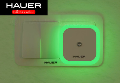 Hauer GLOW-MATE Smart LED Premium Night Light Auto Dimming With Auto ON/OFF Sensor LED Night Lamp(6 cm, Green)