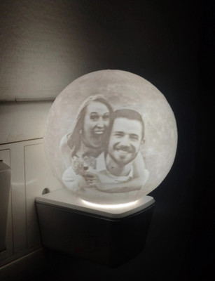 Modernart Personalized 3D Printed Photo Moon lamp Unique Personalized Gift for Friend, Husband, Wife, Boyfriend, Brother, Friends Night Lamp(8.5 cm, off white)