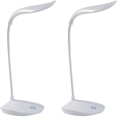 MOBIZAC USB Rechargeable Flexible Study Lamp for Desk Table Lamp (Pack of 2) Study Lamp(28 cm, White)