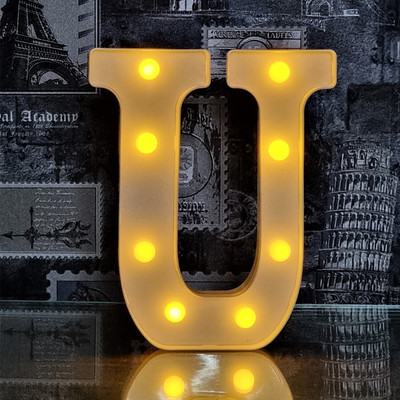 Home Delight Alphabet Shaped Led Light -U Night Lamp(21.5 cm, White)