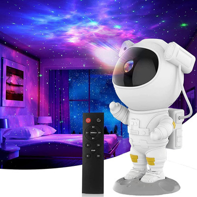 Jaaro Kids' Astronaut Night Light Projector – Nebula & Stars with Timer (50 lm / Remote Controller) Portable Projector(White)