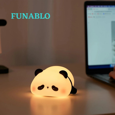 HASRU Night Light Kids Baby - Lamp for Bedroom, Colour Changing Panda Night Light_M365 Night Lamp(6.5 cm, Black, White)